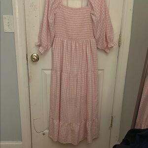Adorable Pink Checkered Dress